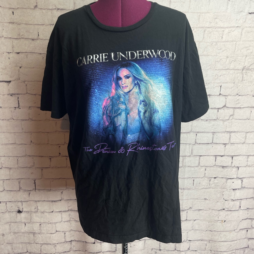 Carrie Underwood Side Xl Denim And Rhinestones Tour Concert Tee
